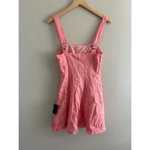 Lulus Undoubtedly Sweet Coral Pink Linen Sleeveless Mini Dress Size XS Vacation thumbnail 5
