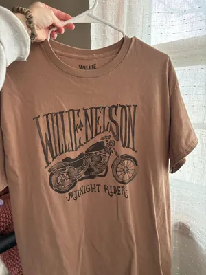 Oversized Willie Nelson T shirt Brown Size M thumbnail 1