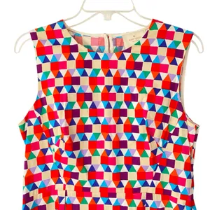 Kate Spade New York Abbey Colorful Geometric Print Dress Silk Blend size 12 thumbnail 3