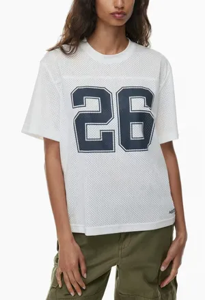 Aritzia Trading Jersey Mesh Crewneck Womens XXS White Sporty 90s Y2K Streetwear thumbnail 1