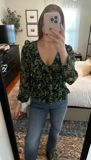 Blue and green blouse thumbnail 1