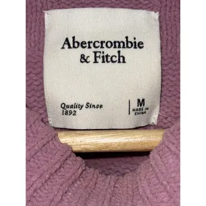 Abercrombie & Fitch Pink Checkered Textured Knit Pullover Crew Neck Sweater Sz M thumbnail 3