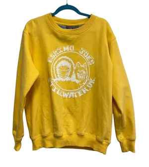 Eskimo Joe's Stillwater Oklahoma Sweatshirt M Yellow Graphic Crewneck thumbnail 1