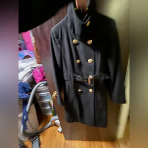 Guess Black Military Coat with Gold Accents thumbnail 2