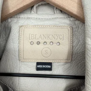 Blank Nyc Life‎ Changer Moto Jacket Womens Small Beige Leather Asymmetrical Zip thumbnail 3