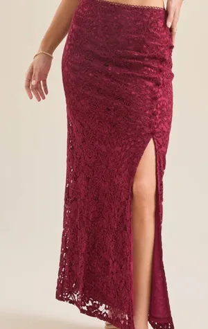 NEW Altar’d State Burgundy Maxi Skirt Size XXL NWT thumbnail 1
