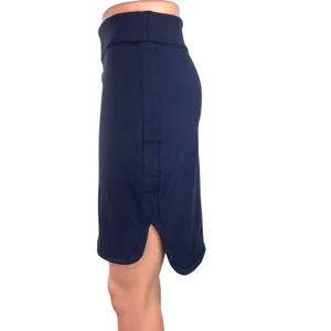 Lululemon Athletica City Skirt Blue Stretch Side Slits Slim Fit Curved Hem Sz 8 thumbnail 2