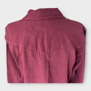 Levi's Western Pearl Snap Button Up Shirt Burgandy Women's sz Medium Western NWT thumbnail 5