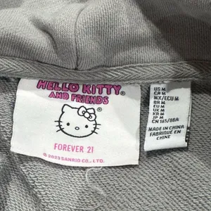 Hello Kitty Cinnamoroll Grey Cropped Hoodie Women’s Medium thumbnail 4
