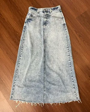 Free People We The Free Come As People Free You Are Denim Maxi Skirt Size 0 thumbnail 4
