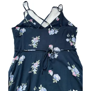 Abercrombie & Fitch Floral Mini Sundress - Navy Strappy Tie Waist thumbnail 4
