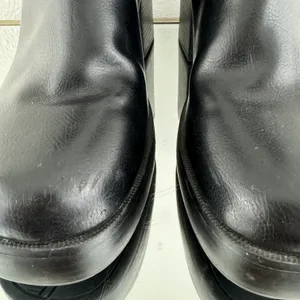 Dirty Laundry Black Faux Leather Edgy Grunge Groovy Chunky Platform Ankle Boots thumbnail 8