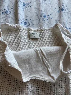 Abercrombie & Fitch Cream Crochet Camisole Tank thumbnail 3
