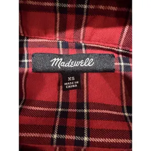 Madewell Classic Patchwork Plaid Ex-Boyfriend Shirt Red Cotton Size XS thumbnail 5