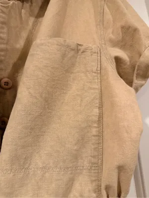 Free People linen blend Beige/Tan‎ Utility Romper Shorts XS nwt thumbnail 4