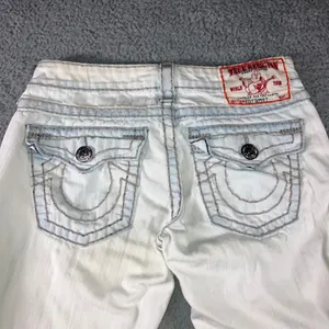 Vintage True Religion Billy Super T Jeans 27 Y2K Low Rise Flare Ice Blue 29x32.5 thumbnail 9