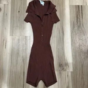 Princess Polly Downtown Romper Chocolate One Piece Women’s XS/Small thumbnail 2