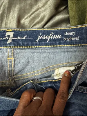 7 for all mankind Josefina skinny boyfriend Mid-Rise Distressed Jeans size 28 thumbnail 8