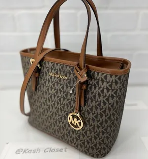 Michael Kors Brown Gold Metallic Print Top Zip Tote Bag thumbnail 3