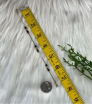 Vintage Amway onyx beads gold tone bracelet thumbnail 4