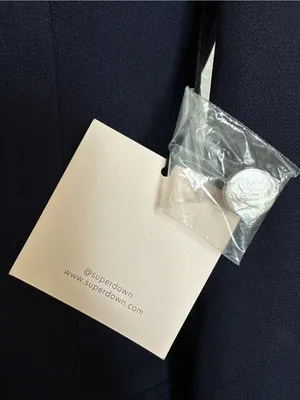 SUPERDOWN NWT Madeline Blazer Double Breasted Blazer Dress in Navy Gold Sz. S thumbnail 11