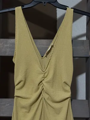 Free People Women’s FP Beach Lyla Midi Dress Sungold Tank Top Size S Summer thumbnail 2