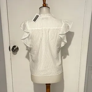 Intermix‎ Florance Flutter Sleeve Blouse NEW With Tags - Size S. thumbnail 3