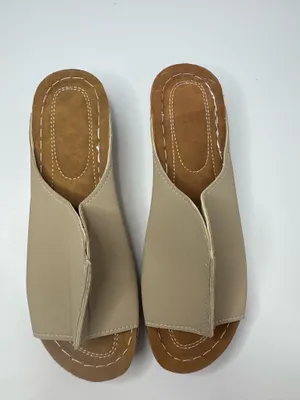 Unbranded Taupe Vegan Leather Slide Sandals Women's Size EU41 thumbnail 2