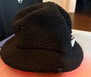 Lululemon Textured Fleece Bucket Hat L/XL BLK Black New with Tags thumbnail 1