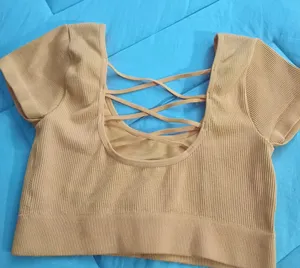 Aerie Orange Ribbed Top thumbnail 1