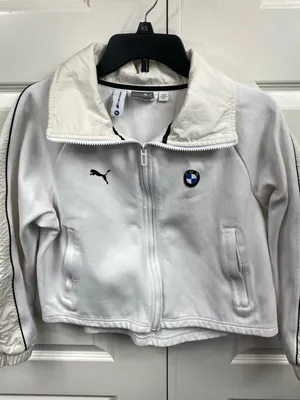 PUMA Jacket Womens BMW Motorsport Full Zip Pockets Racing Crop XS White Extra S thumbnail 1