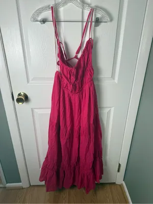 Free People Taking Sides Maxi Dress in Pink L thumbnail 3