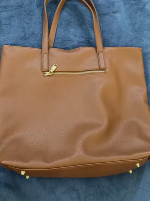 Tassel Detail Leather Tote in Cognac Brown thumbnail 2