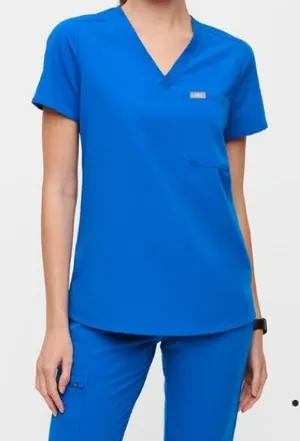 Figs Women's V-Neck Scrub Top in Royal Blue thumbnail 1