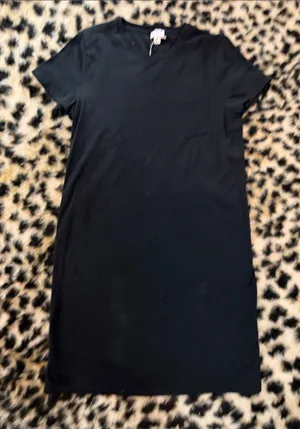 J Crew Black Short Sleeve T-Shirt Dress thumbnail 1
