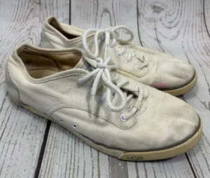 Worn UGG Hally Canvas Sneakers Shoes Lining Textile Sheepskin thumbnail 1