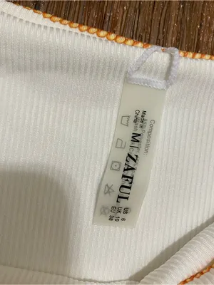 Zaful Juniors M Medium 2 Pc Bikini Swim Suit Baroque White Yellow Orange NWT New thumbnail 5