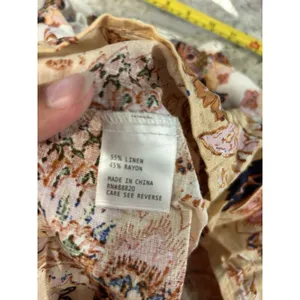 Floral Linen Blend Maxi Skirt Women’s Large Romantic Prairie Cottagecore Modest thumbnail 7
