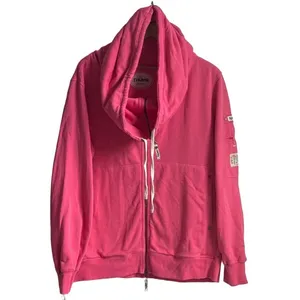THUMB UNITED 4X Pink Full Zip Heavy Hoodie Oversized Cowl Neck Sweatshirt Jacket thumbnail 3