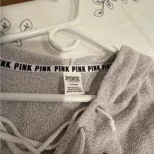 PINK Victoria's Secret Gray Lace-Up Hoodie thumbnail 5