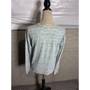 Natori Womens Gray Space Dye Long Sleeve Crewneck Loungewear Top‎ Small thumbnail 2