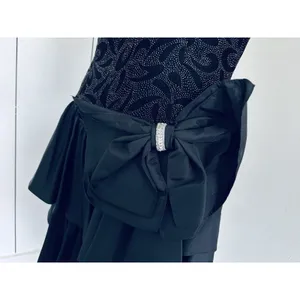 Vintage Filigree Ltd. Elegant‎ Black Sparkle Party Cocktail Dress Satin Bow Sz 8 thumbnail 5