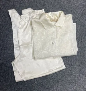 Victoria’s Secret gold label pajama set off white cream short sleeve long pants thumbnail 1