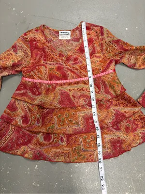 Philly California 90s Y2K Vintage Fairy Core Tiered Red Orange Womens Medium thumbnail 7