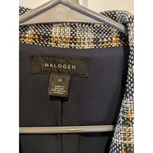 Halogen Blazer Womens XL Multicolor Plaid Tweed Single Breasted One Button thumbnail 7