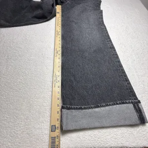 Agolde Womens Dame Jeans Size 29 Wide Leg Button Fly Ditch Black Cuffed thumbnail 11