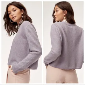 Aritzia Wilfred Aubri sweater, Alpaca yarn Soft Lilac Crew Neck size Medium thumbnail 2