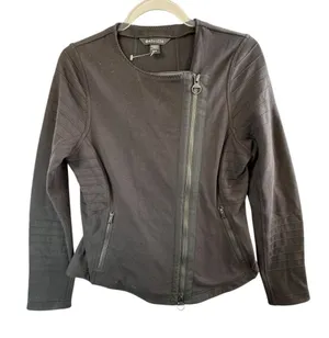 Athleta Moto Style Zip Front Jacket‎ Quilted Black Athletic Casual Wear M Grunge thumbnail 1