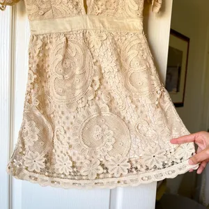LoveShackFancy Daniela‎ Lace Mini Dress Dolce Cream Size 0 NWT thumbnail 3