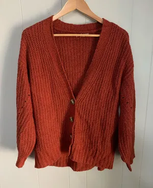 American Eagle Rust Color Button Up Cardigan XS thumbnail 1
